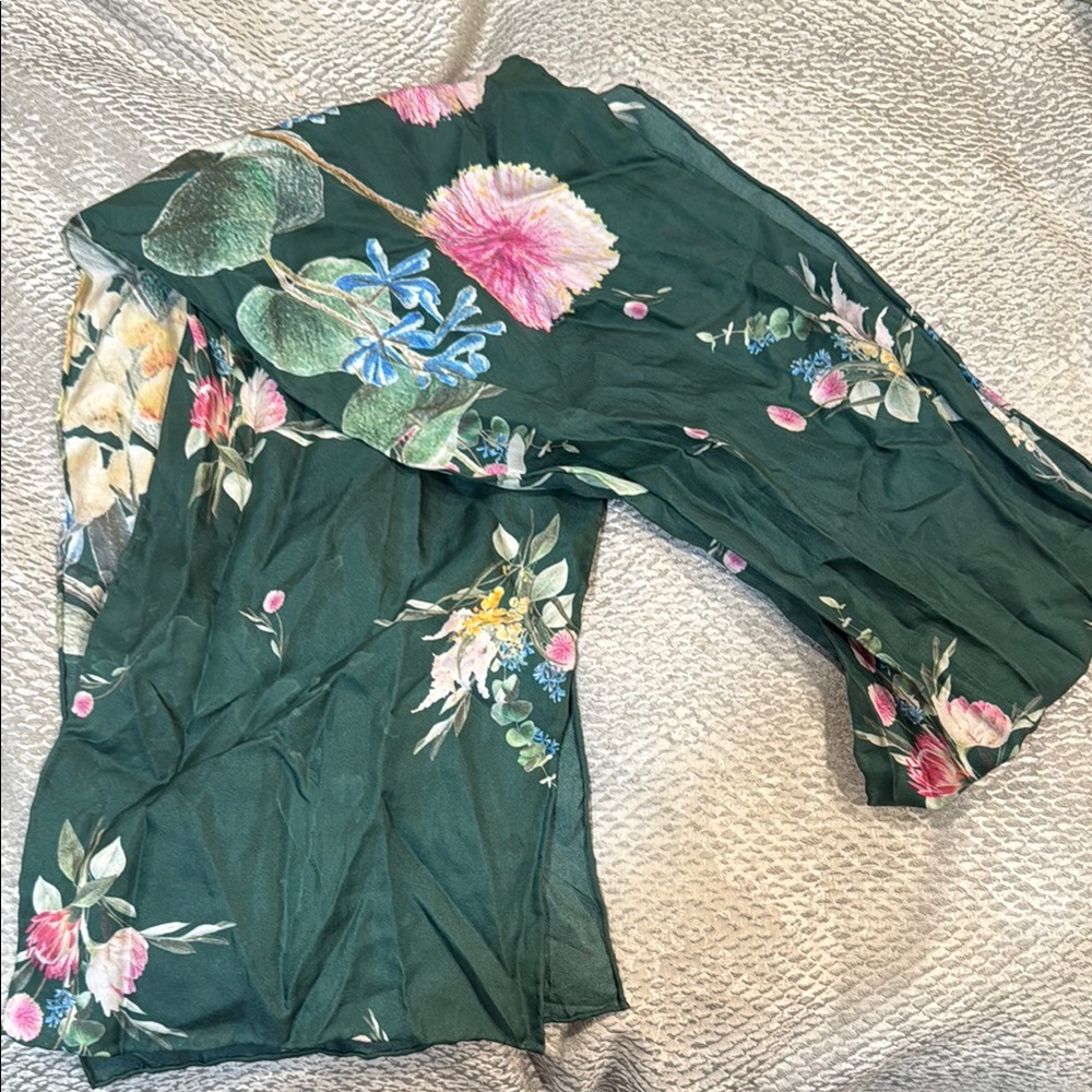 Ted Baker Dark Green Floral Scarf